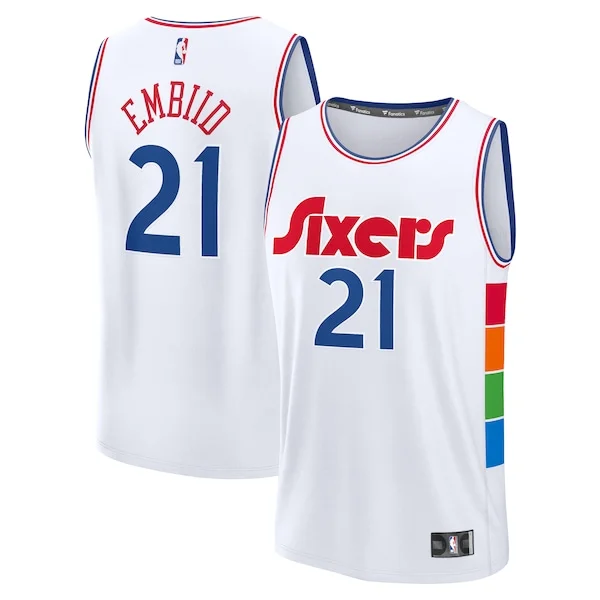 Accattivante Duraturo Stupendo Joel Embiid Philadelphia 76ers 2024/25 Fast Break Player Jersey City Edition White per i Fan Veri