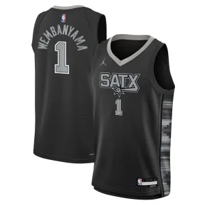 Delizioso Gorgeous Raffinato Victor Wembanyama San Antonio Spurs Jordan Brand Youth Swingman Jersey Statement Edition Black per i Fan Veri
