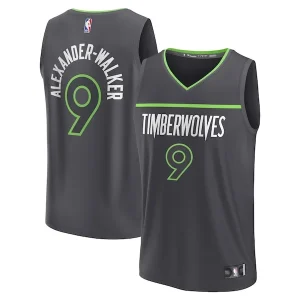 Meraviglioso Nickeil Alexander Walker Minnesota Timberwolves Fast Break Replica Player Jersey Statement Edition Black per i Fan Veri