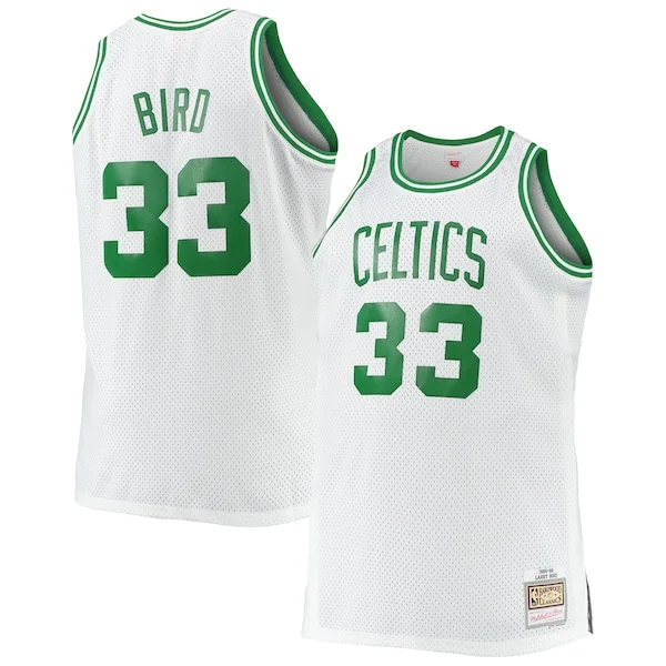 Robusto Larry Bird Boston Celtics Big & Tall 1985/86 Hardwood Classics Swingman Jersey White per i Fan Veri