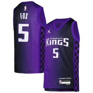Comodo Classico Fascinante De'Aaron Fox Sacramento Kings Jordan Brand Youth Swingman Jersey Statement Edition Purple per i Fan Veri