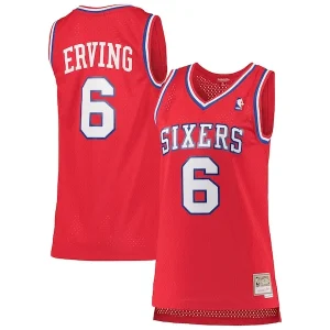 Carino Julius Erving Philadelphia 76ers Women's 1982/83 Hardwood Classics Swingman Jersey Red per i Fan Veri