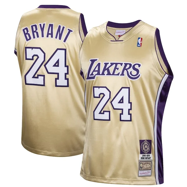 Raffinato Delizioso Fantastico Kobe Bryant Los Angeles Lakers Hall of Fame Class of 2020 #24 Authentic Hardwood Classics Jersey Gold per i Fan Veri