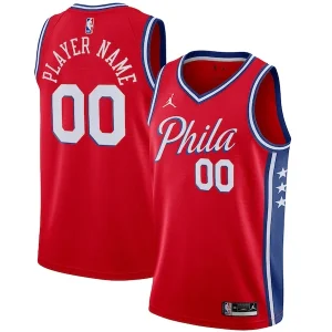 Raffinato Philadelphia 76ers Jordan Brand Swingman Custom Jersey Statement Edition Red per i Fan Veri