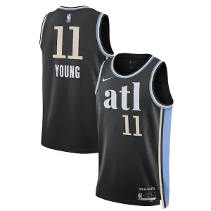 Splendido Trae Young Atlanta Hawks Nike Unisex 2023/24 Swingman Jersey Black City Edition per i Fan Veri