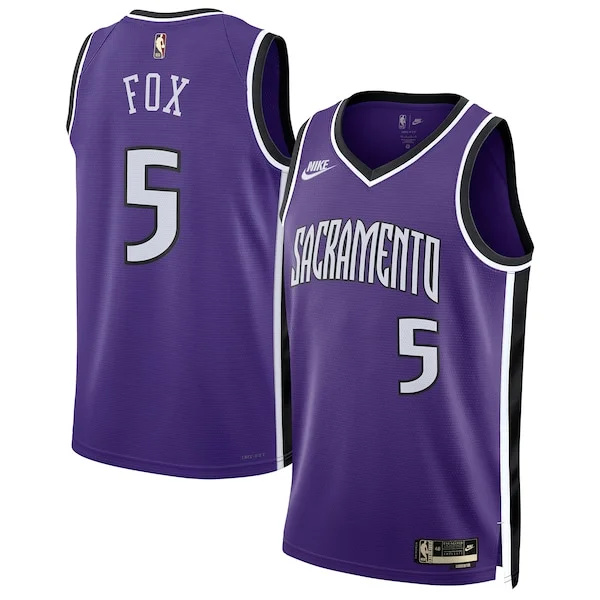 Comodo Splendido De'Aaron Fox Sacramento Kings Nike Unisex 2024/25 Swingman Jersey Purple Classic Edition per i Fan Veri
