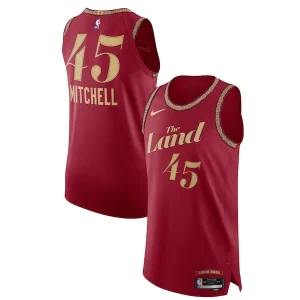 Robusto Sofisticato Accattivante Nike Donovan Mitchell Cleveland Cavaliers Authentic Jersey City Edition Wine per i Fan Veri