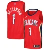 Delizioso Zion Williamson New Orleans Pelicans Jordan Brand Swingman Player Jersey Statement Edition Red per i Fan Veri