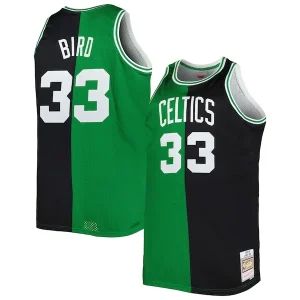 Stupendo Larry Bird Boston Celtics Big & Tall Hardwood Classics 1985/86 Split Swingman Jersey Kelly Green/Black per i Fan Veri
