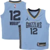 Lussuoso Meraviglioso Classico Ja Morant Memphis Grizzlies Jordan Brand Preschool 2022/23 Statement Edition Jersey Light Blue per i Fan Veri