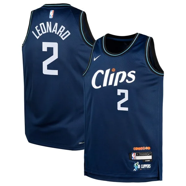 Incantevole Lussuoso Kawhi Leonard LA Clippers Nike Youth Swingman Replica Jersey City Edition Navy per i Fan Veri