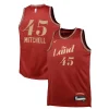 Fascinante Trendy Magnifico Donovan Mitchell Cleveland Cavaliers Nike Youth Swingman Replica Jersey City Edition Wine per i Fan Veri