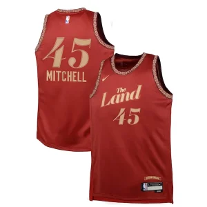 Fascinante Trendy Magnifico Donovan Mitchell Cleveland Cavaliers Nike Youth Swingman Replica Jersey City Edition Wine per i Fan Veri