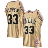 Ottimo Scottie Pippen Chicago Bulls 75th Anniversary 1997/98 Hardwood Classics Swingman Jersey Gold per i Fan Veri