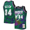 Delizioso Eccezionale Resistente Ray Allen Milwaukee Bucks 1996/97 Hardwood Classics Marble Swingman Jersey Green per i Fan Veri