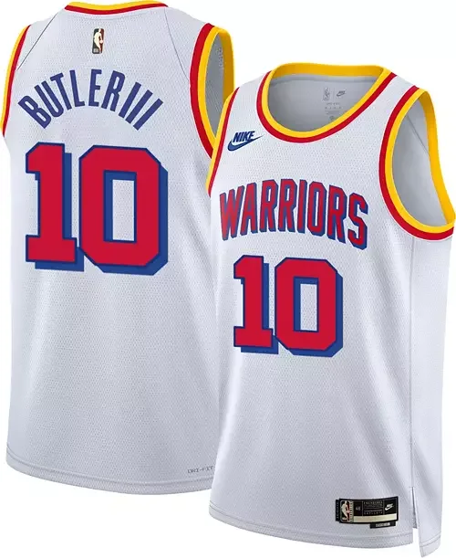 Bellissimo Lussuoso Elegante Nike Adult Golden State Warriors Jimmy Butler #10 Hardwood Classic White Jersey per i Fan Veri