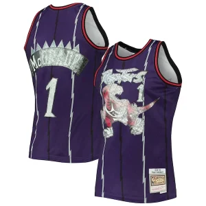 Meraviglioso Carino Fascinante Tracy McGrady Toronto Raptors 1998/99 Hardwood Classics NBA 75th Anniversary Diamond Swingman Jersey Purple per i Fan Veri
