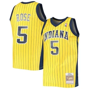 Meraviglioso Stupendo Jalen Rose Indiana Pacers 1999/00 Hardwood Classics Swingman Jersey Gold per i Fan Veri