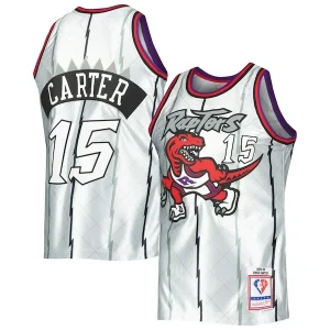Sofisticato Ottimo Accattivante Vince Carter Toronto Raptors 1998/99 Hardwood Classics 75th Anniversary Swingman Jersey Platinum per i Fan Veri