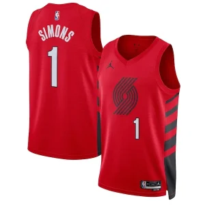 Incantevole Anfernee Simons Portland Trail Blazers Jordan Brand Unisex Swingman Jersey Statement Edition Red per i Fan Veri