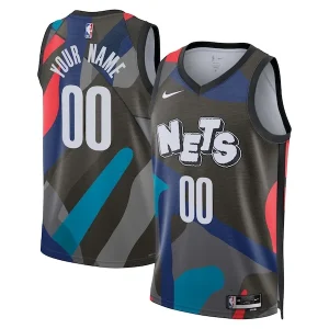 Comodo Elegante Brooklyn Nets Nike Unisex 2023/24 Custom Swingman Jersey Black City Edition per i Fan Veri