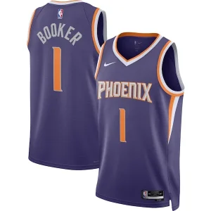 Fascinante Devin Booker Phoenix Suns Nike Unisex Swingman Jersey Icon Edition Purple/White per i Fan Veri