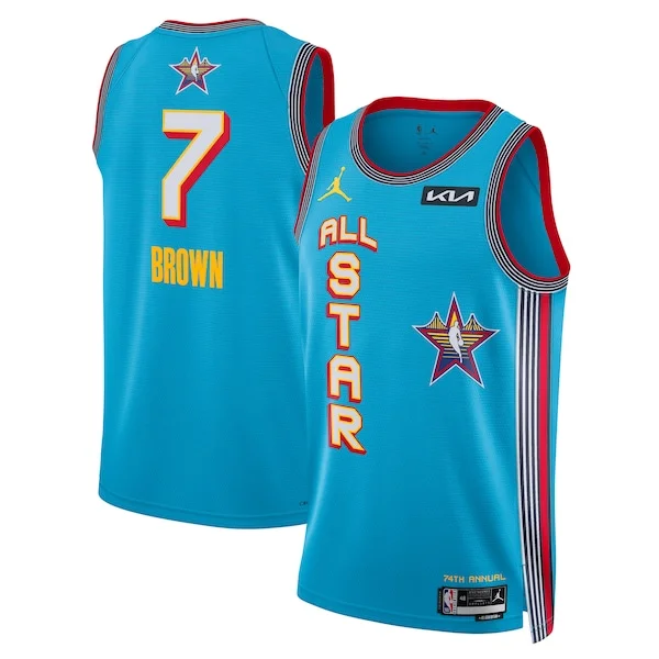 Stupendo Jaylen Brown Nike Unisex 2025 NBA All Star Game Swingman Player Jersey Light Blue per i Fan Veri