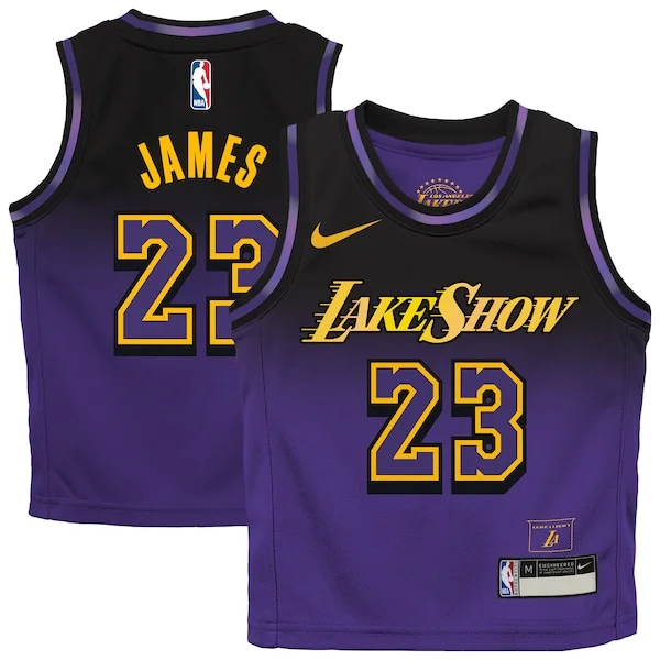 Robusto Elegante Classico LeBron James Los Angeles Lakers Nike Preschool 2024/25 Swingman Player Jersey City Edition Purple per i Fan Veri