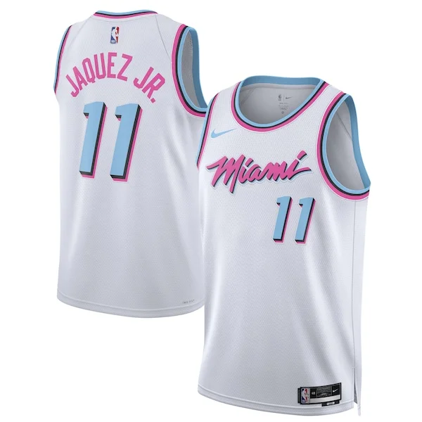Comodo Jaime Jaquez Jr. Miami Heat Nike Unisex 2024/25 Swingman Player Jersey City Edition White per i Fan Veri