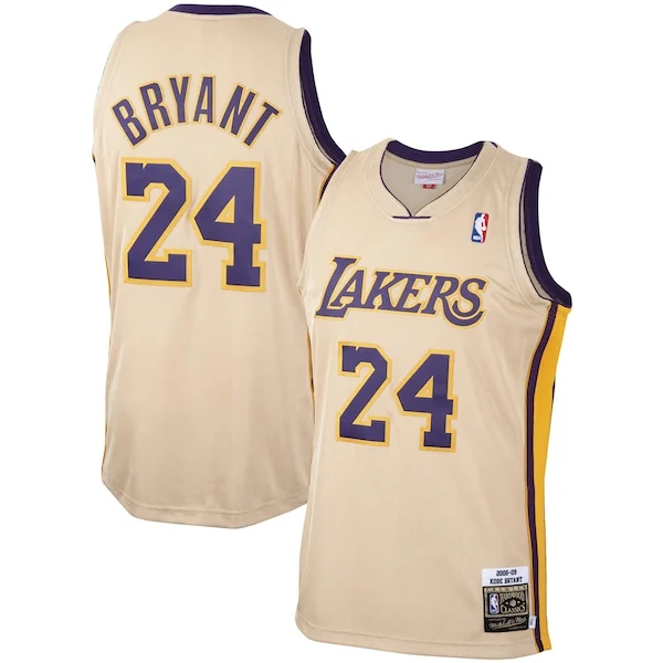 Versatile Stupendo Attraente Men's Los Angeles Lakers Kobe Bryant Gold 2008 09 Hardwood Classics Authentic Player Jersey per i Fan Veri