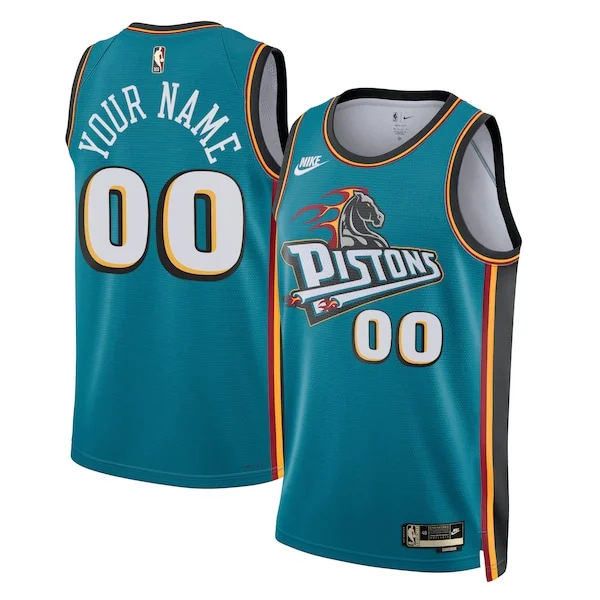 Fascinante Incantevole Detroit Pistons Nike Unisex 2022/23 Custom Swingman Jersey Classic Edition Teal per i Fan Veri