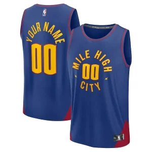 Delizioso Duraturo Resistente Denver Nuggets Fast Break Custom Jersey Statement Edition Blue/Navy per i Fan Veri