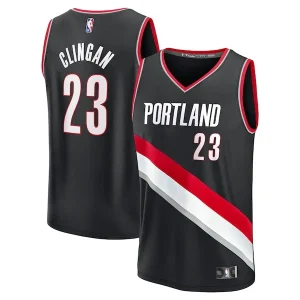 Raffinato Lussuoso Donovan Clingan Portland Trail Blazers 2024 NBA Draft Fast Break Player Jersey Icon Edition Black  per i Fan Veri