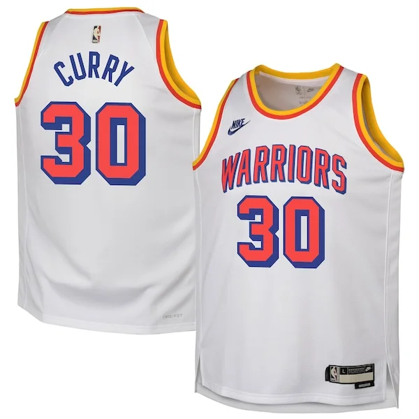 Pratico Stupendo Gorgeous Stephen Curry Golden State Warriors Nike Youth 2024/25 Swingman Jersey White Classic Edition per i Fan Veri