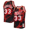 Classico Alonzo Mourning Miami Heat 1996/97 Hardwood Classics Marble Swingman Jersey Black per i Fan Veri