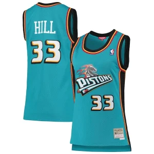 Robusto Grant Hill Detroit Pistons Women's 1998/99 Hardwood Classics Swingman Jersey Teal per i Fan Veri