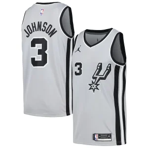 Pratico Keldon Johnson San Antonio Spurs Nike Swingman Player Jersey Statement Edition Silver per i Fan Veri
