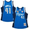 Fantastico Dirk Nowitzki Dallas Mavericks Unisex Hall of Fame Class of 2023 Throwback Swingman Jersey Blue per i Fan Veri