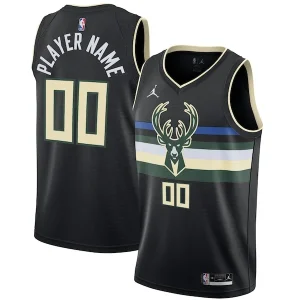 Lussuoso Milwaukee Bucks Jordan Brand Swingman Custom Jersey Statement Edition Black per i Fan Veri