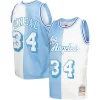 Attraente Classico Magnifico Shaquille O'Neal Los Angeles Lakers Hardwood Classics 1996/97 Split Swingman Jersey Powder Blue/White per i Fan Veri