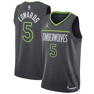Magnifico Anthony Edwards Minnesota Timberwolves Jordan Brand Unisex Swingman Jersey Statement Edition Charcoal per i Fan Veri
