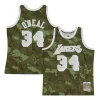 Magnifico Meraviglioso Carino Shaquille O'Neal Los Angeles Lakers Hardwood Classics 1996/97 Ghost Green Swingman Jersey Camo per i Fan Veri