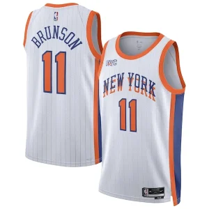 Duraturo Jalen Brunson New York Knicks Nike Unisex 2024/25 Swingman Player Jersey City Edition White per i Fan Veri