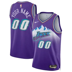 Resistente Utah Jazz Nike Unisex 2022/23 Custom Swingman Jersey Classic Edition Purple per i Fan Veri