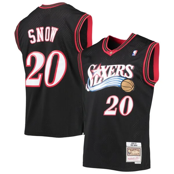 Meraviglioso Eric Snow Philadelphia 76ers 2000/01 Hardwood Classics Swingman Jersey Black per i Fan Veri