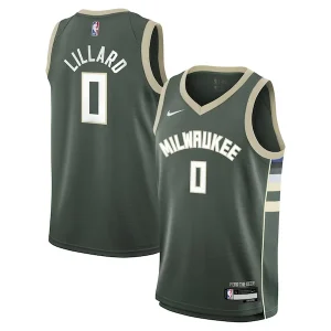 Sofisticato Pratico Delizioso Damian Lillard Milwaukee Bucks Nike Youth Swingman Jersey Icon Edition Hunter Green per i Fan Veri