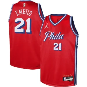 Trendy Joel Embiid Philadelphia 76ers Jordan Brand Youth Swingman Jersey Statement Edition Red per i Fan Veri
