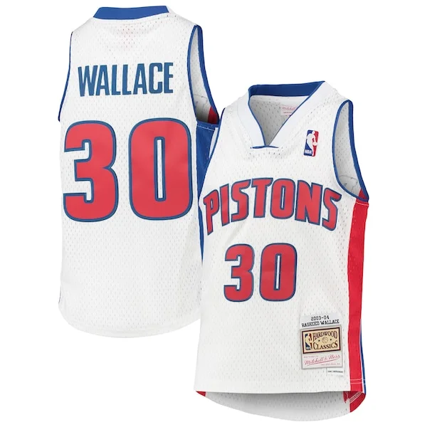 Gorgeous Cool Attraente Rasheed Wallace Detroit Pistons Youth 2003/04 Hardwood Classics Swingman Jersey White per i Fan Veri