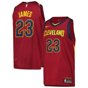 Resistente Eccezionale LeBron James Cleveland Cavaliers Nike Authentic Player Jersey Icon Edition Wine per i Fan Veri