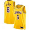 Trendy Moderno Accattivante LeBron James Los Angeles Lakers Nike Unisex Swingman Jersey Icon Edition Gold per i Fan Veri
